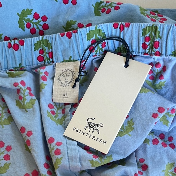 Floral Blue Pajama Pants - Picture 3 of 5